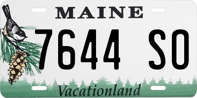 ME license plate 7644SO