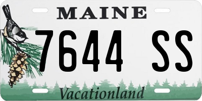 ME license plate 7644SS