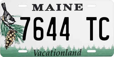 ME license plate 7644TC