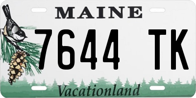 ME license plate 7644TK