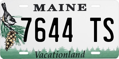 ME license plate 7644TS