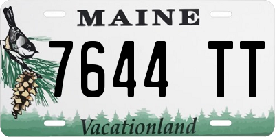 ME license plate 7644TT