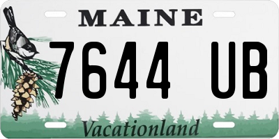 ME license plate 7644UB