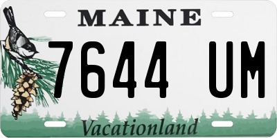 ME license plate 7644UM