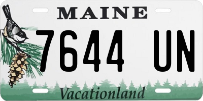 ME license plate 7644UN
