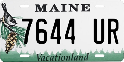 ME license plate 7644UR