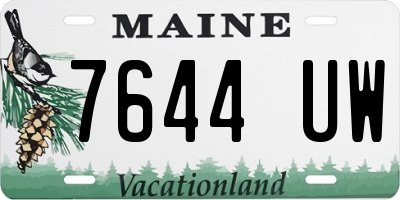 ME license plate 7644UW