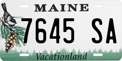 ME license plate 7645SA