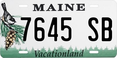 ME license plate 7645SB