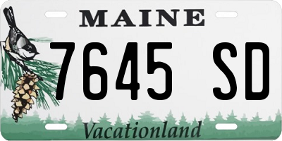 ME license plate 7645SD