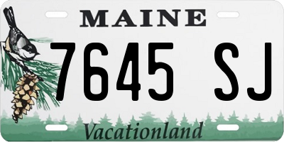 ME license plate 7645SJ