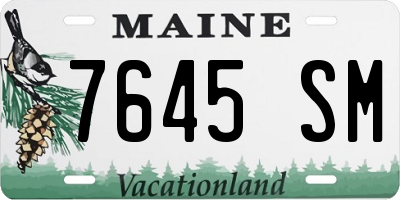 ME license plate 7645SM