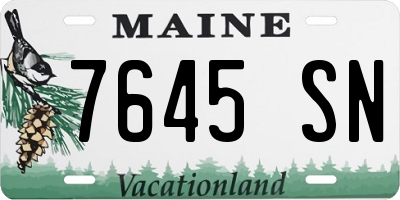 ME license plate 7645SN