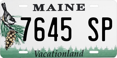 ME license plate 7645SP