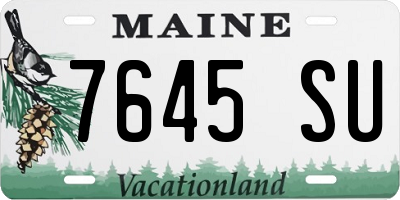 ME license plate 7645SU