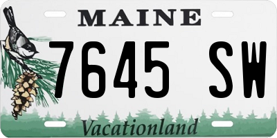 ME license plate 7645SW