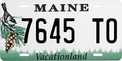 ME license plate 7645TO