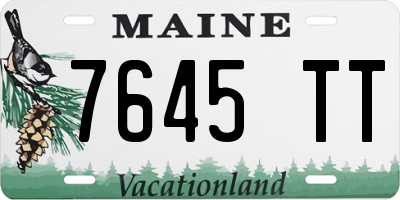 ME license plate 7645TT