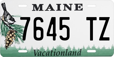 ME license plate 7645TZ