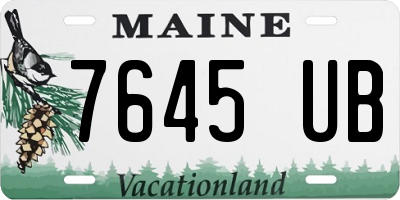 ME license plate 7645UB