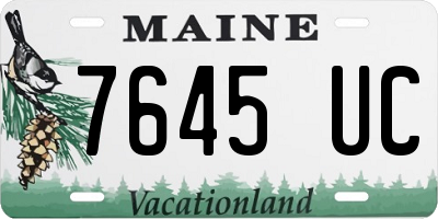 ME license plate 7645UC
