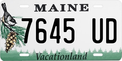 ME license plate 7645UD