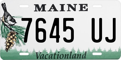 ME license plate 7645UJ