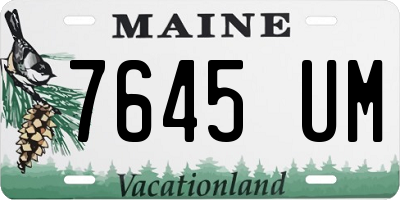 ME license plate 7645UM