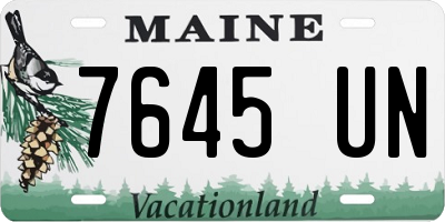 ME license plate 7645UN