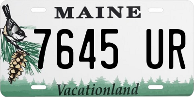 ME license plate 7645UR