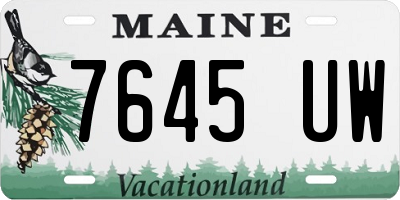 ME license plate 7645UW