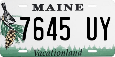 ME license plate 7645UY