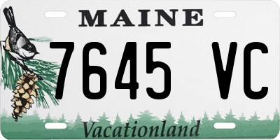 ME license plate 7645VC