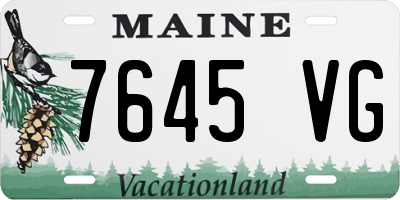 ME license plate 7645VG