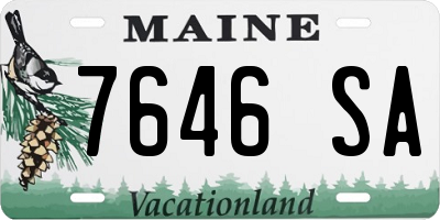 ME license plate 7646SA