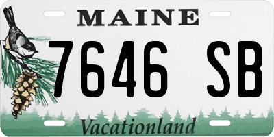 ME license plate 7646SB