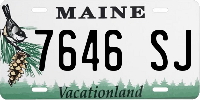 ME license plate 7646SJ