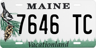 ME license plate 7646TC