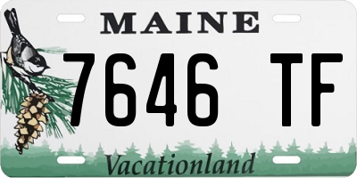 ME license plate 7646TF
