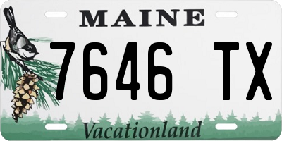 ME license plate 7646TX