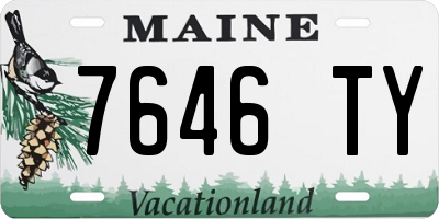 ME license plate 7646TY
