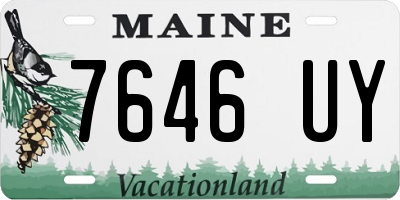 ME license plate 7646UY