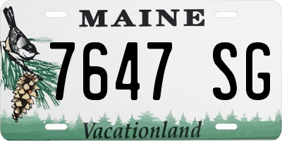 ME license plate 7647SG