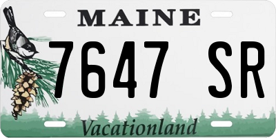 ME license plate 7647SR