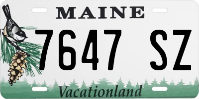 ME license plate 7647SZ