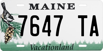 ME license plate 7647TA
