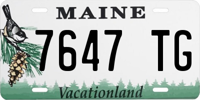 ME license plate 7647TG