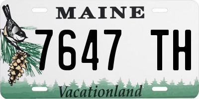 ME license plate 7647TH