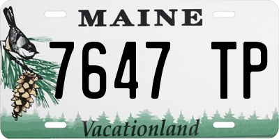 ME license plate 7647TP