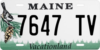 ME license plate 7647TV